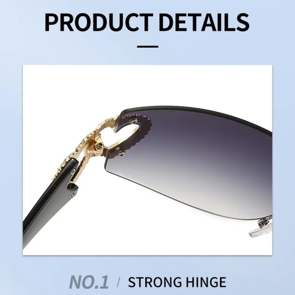 New women's sunglasses heart sides gold/gray or silver/light gray - Picture 10 of 16